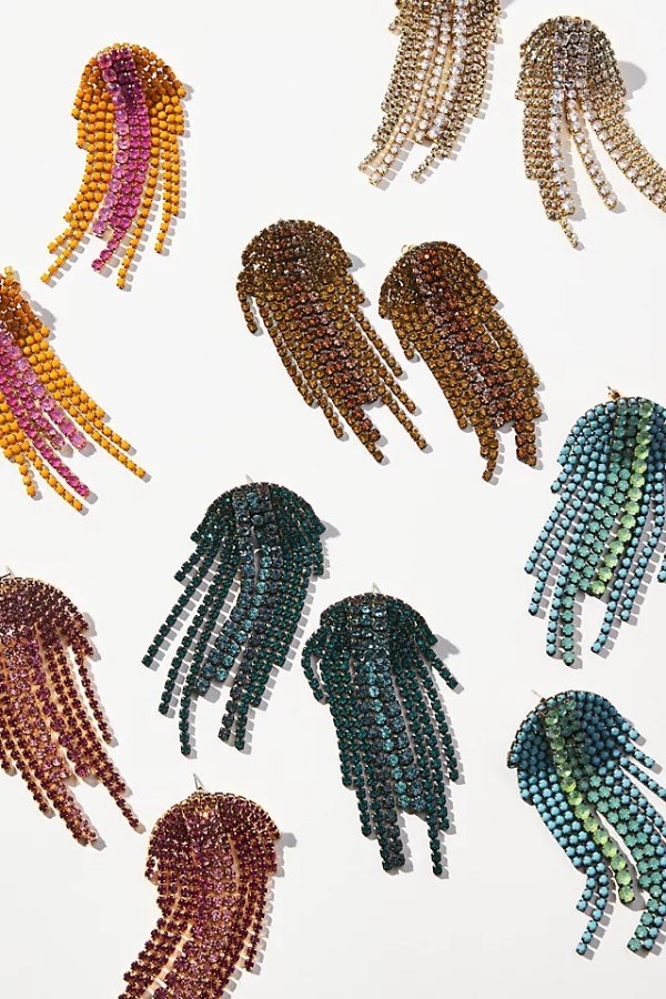 Colorful Draped Crystal Earrings