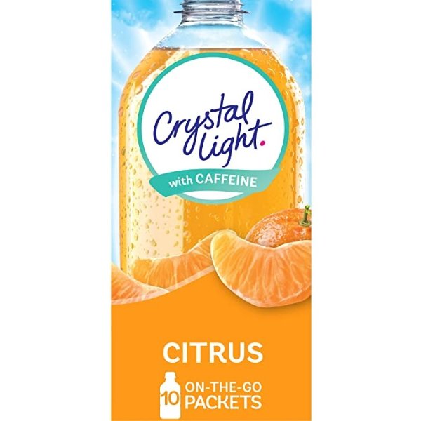 Citrus Naturally Flavored Powdered Drink Mix with Caffeine (10 ct On-the-Go-Packets)