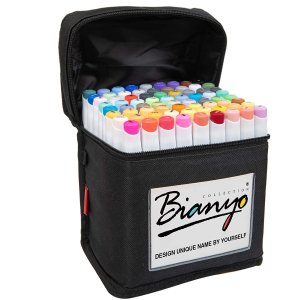 Bianyo Classic Series Alcohol-Based Dual Tip Art Markers（Set of 72,Travel Case）