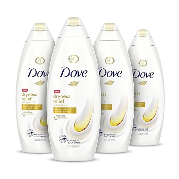 Body Wash for Dry Skin Dryness Relief Effectively Washes Away Bacteria While Nourishing Your Skin 22 oz, 4 Count