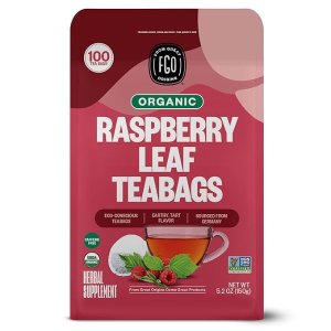 Organic Red Raspberry Leaf Tea Bags | 100 Tea Bags | Eco-Conscious Tea Bags in Kraft Bag | Raw from Germany | by FGO