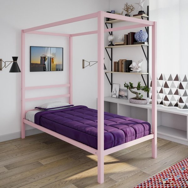 DHP Modern Canopy Bed, Multiple Sizes, Multiple Colors