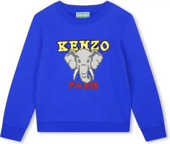 Kids' Elephant Embroidered Fleece Graphic Sweatshirt