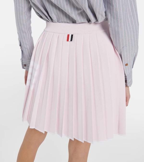 Pleated High Rise Miniskirt in Pink - Thom Browne | Mytheresa