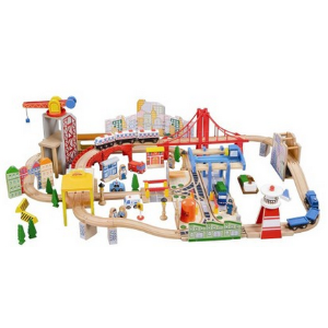 Maxim City Harbor城市港口火车轨道100件玩具组合