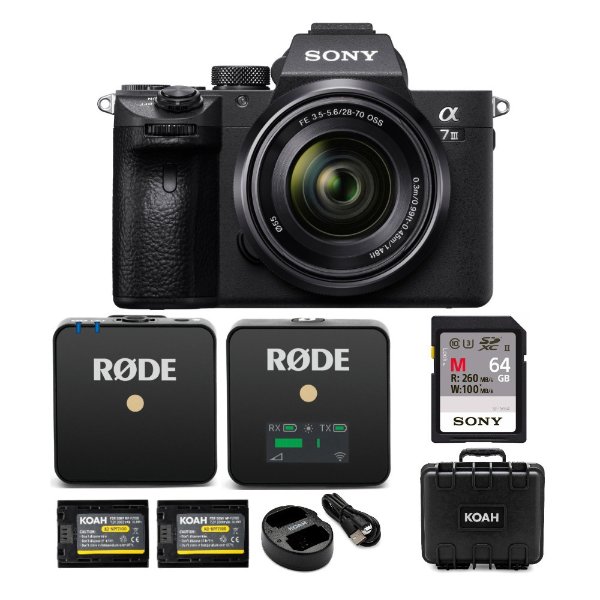 Alpha a7 III Full Frame Mirrorless Camera with 28-70mm Lens with Rode Wireless Go Bundle