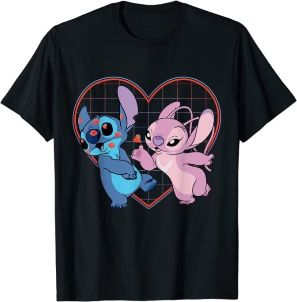 Lilo and Stitch Angel Heart Kisses T-Shirt