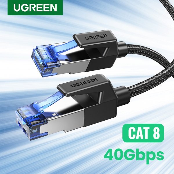 Ethernet Cable Cat8 40gbps 2000mhz Cat 8 Networking Nylon Braided Internet Lan