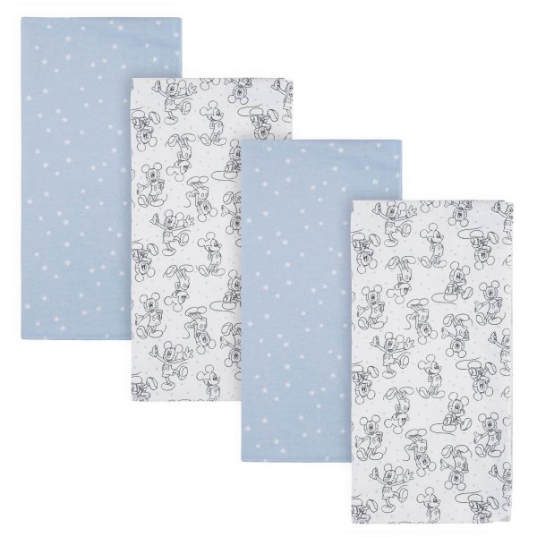 4-Pack Disney Baby Mickey Mouse Flannel Receiving Blankets