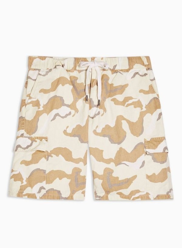 CONSIDERED Camouflage Woven Cargo Pull On Shorts