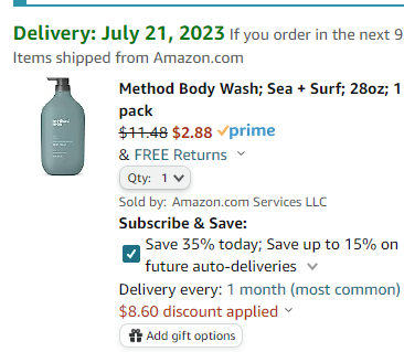 Body Wash; Sea + Surf; 28oz; 1 pack
