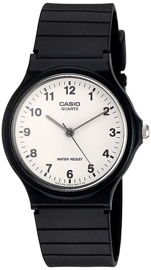 Men's Quartz Resin Casual Watch, Color:Black (Model: MQ24-7B)