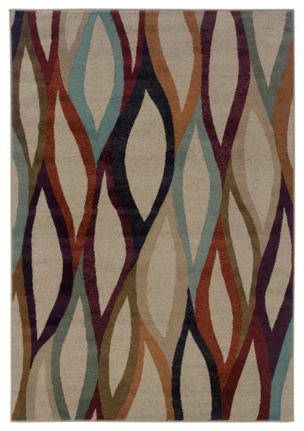 Angelina Abstract Gray and Multi Rug, 5'3"x7'6" - Contemporary - Area Rugs - by Newcastle Home