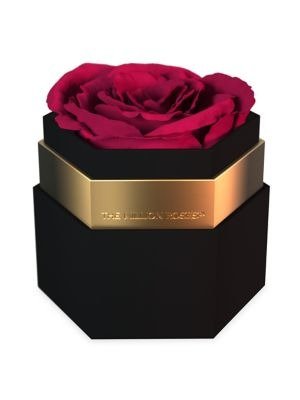 - One In A Million Rose in Black Hexagon Box