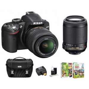 Nikon Refurbished D3200 24.2MP D-SLR w/ two Lenses bundle