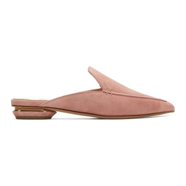 粉色麂皮穆勒鞋 37.5码