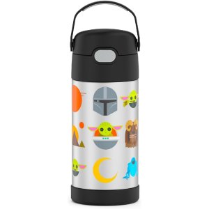 THERMOS FUNTAINER 12 Ounce Stainless Steel Vacuum Insulated Kids Straw Bottle, Pokemon and Thermos Replacement Straws