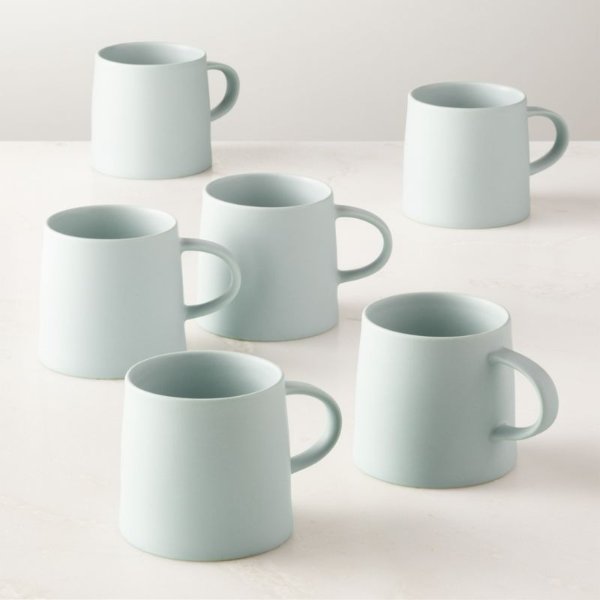 Valley Modern Blue Coffee Mug Set of 6 + Reviews | CB2
