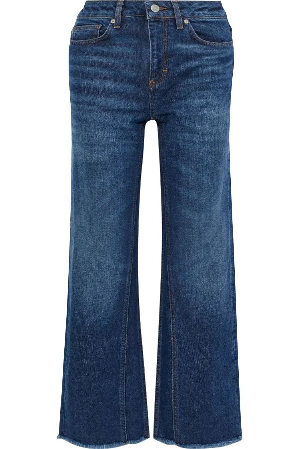 Pamier frayed high-rise wide-leg jeans