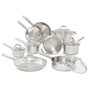 T-fal Elegance Stainless Steel Cookware Set, 15-Piece