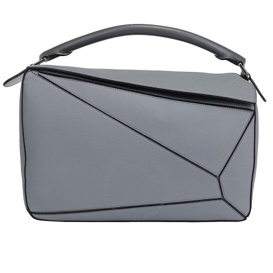 Ladies Grey Large Puzzle Bag In Soft Grained Calfskin