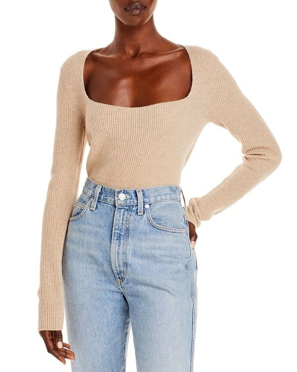 Cashmere Square Neck Sweater | Bloomingdale's