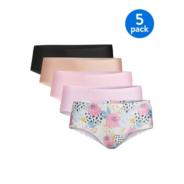 Women's Hipster Panties, 5-Pack