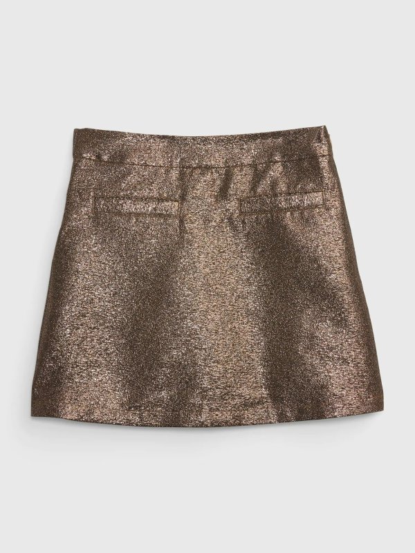 Kids Metallic Brocade Skirt
