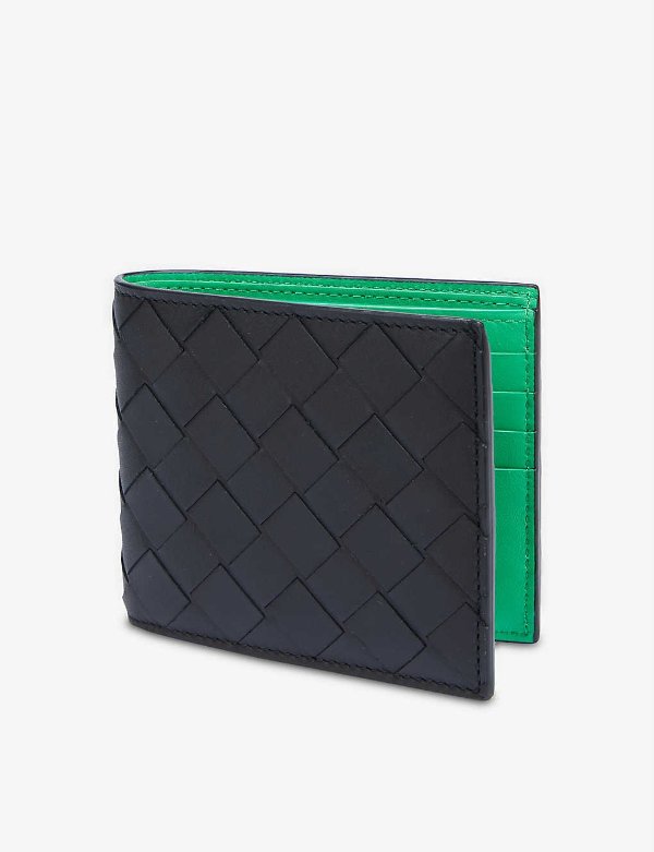 Intrecciato leather bifold wallet