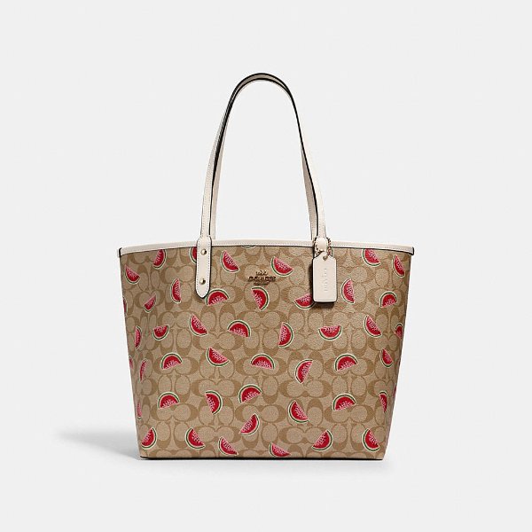 Reversible City Tote in Signature Canvas With Watermelon Print