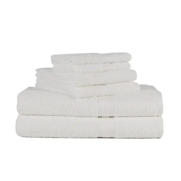 Mainstays Solid Adult 6-Piece Bath Towel Set
