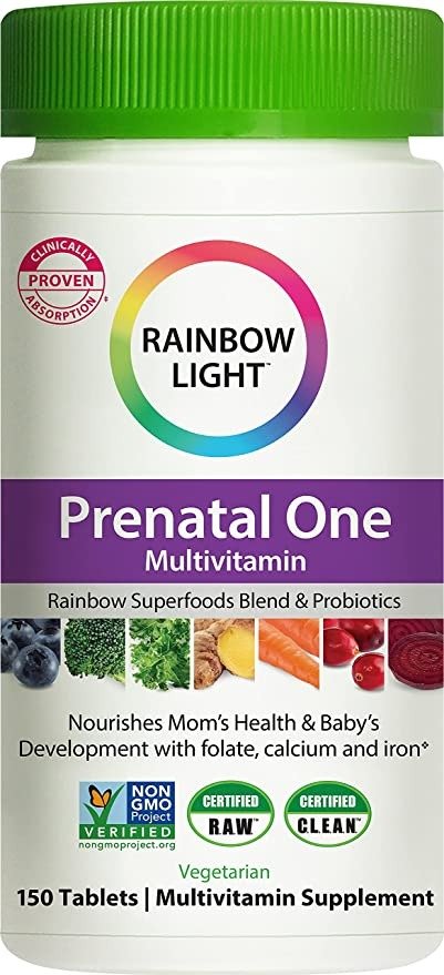 Prenatal One Multivitamin – High Potency, Clinically Proven Absorption of Vitamin D, B2, B5, Folate, Calcium, Zinc, Iron, Non-GMO, Vegetarian – 150 Tablets (5 Month Supply)
