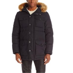 Tommy Hilfiger Men's Micro Twill Full-Length Hooded Parka Coat
