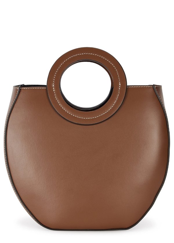Frida brown leather top handle bag
