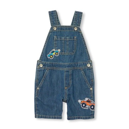 Baby And Toddler Boys Tiny Collections Patch Denim Shortalls - Beep Beep