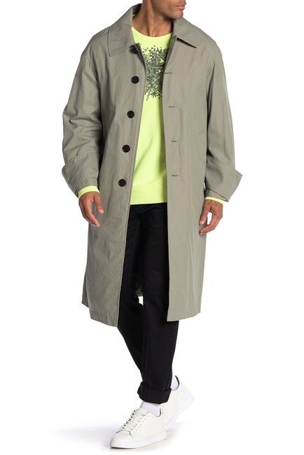 Cuffed Button Trench Coat