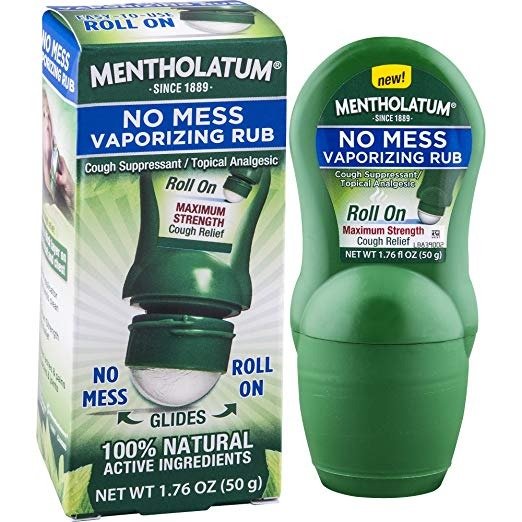 No Mess Vaporizing Rub with easy-to-use Roll On Applicator, 1.76 Ounce (50g) - 100% Natural Active Ingredients for Maximum Strength Cough Relief