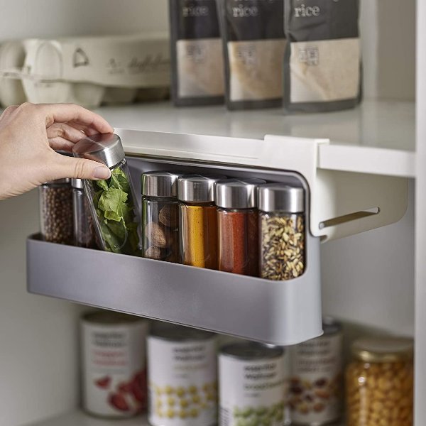CupboardStore Spice Organizer 3M Tape Under-Shelf Pull Out Drawer Storage for Cabinet