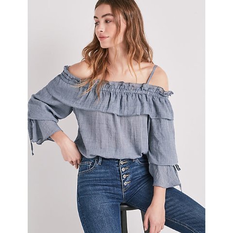 Cold Shoulder Chambray Top | Lucky Brand