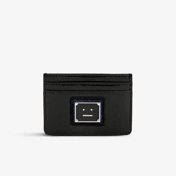 Akila face-patch faux-leather cardholder