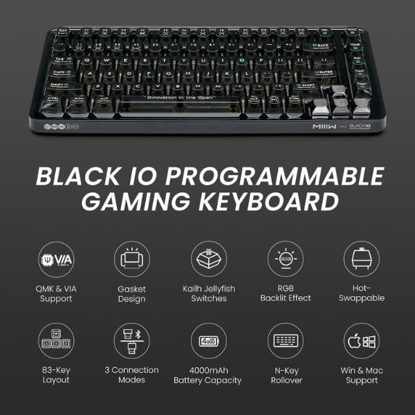  BlackIO客制化机械键盘 暗银