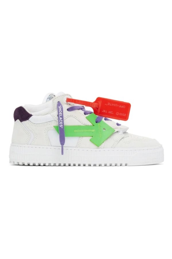 White & Purple Off Court 3.0 Sneakers
