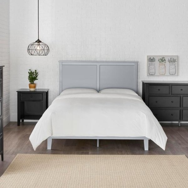 Granbury Stone Gray Wood Queen Panel Bed (61.18 in. W x 48 in. H)