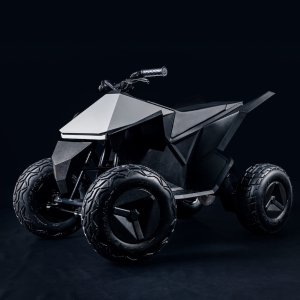 Tesla Cyberquad ATV 儿童全地形车，全钢框架 + 可调悬架