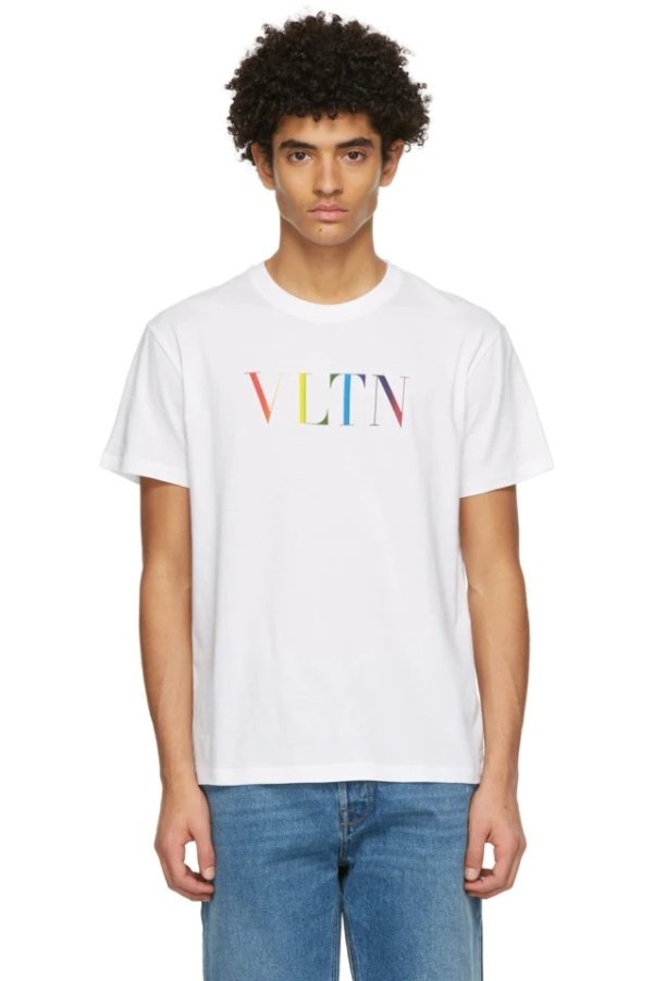 White 'VLTN' T-Shirt