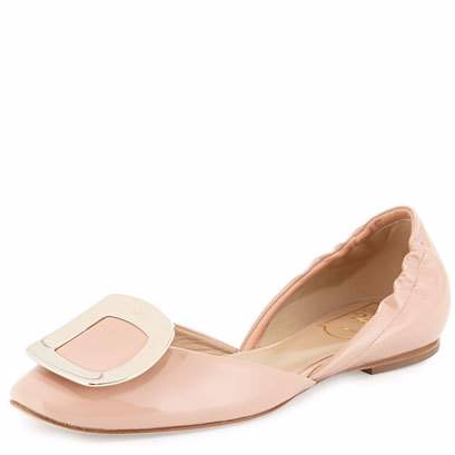 Ballerine Chips Patent d'Orsay Flat, Nude