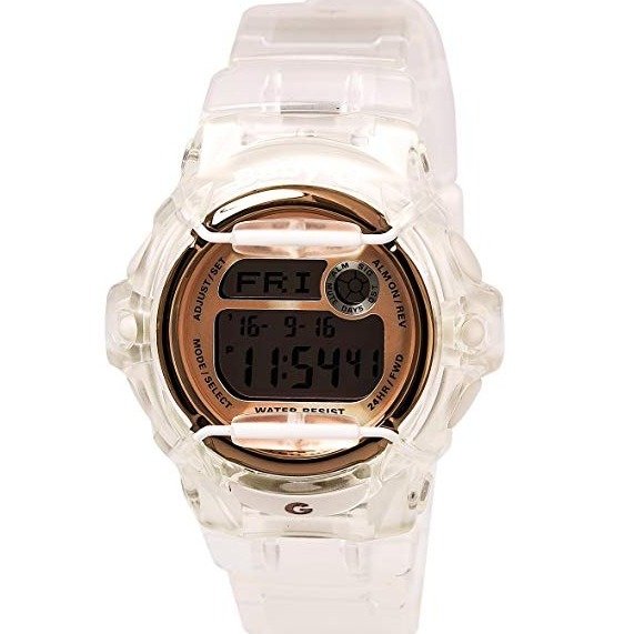 Baby-G BG169G-7B Face Protector Ion-Plated Metal White Rose Gold Watch Digital