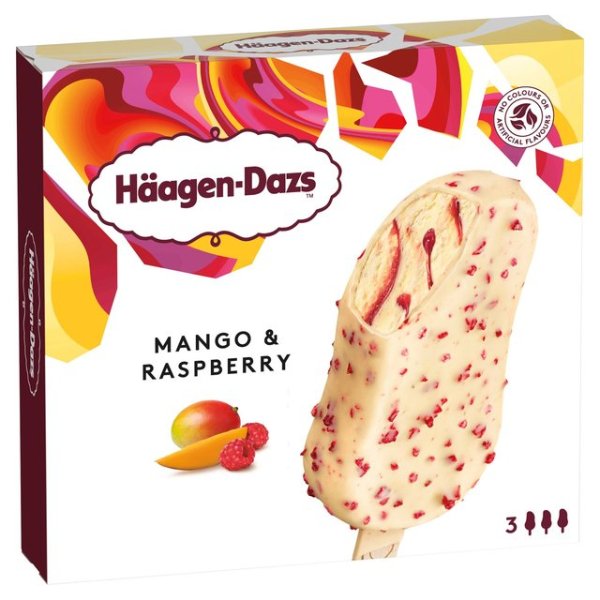 Haagen Dazs 芒果和覆盆子冰淇淋 3支