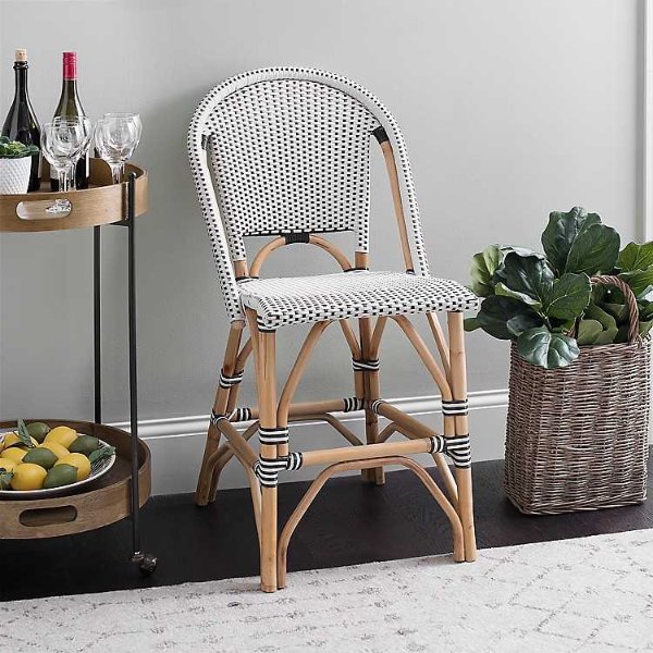 Black and White French Bistro Counter Stool