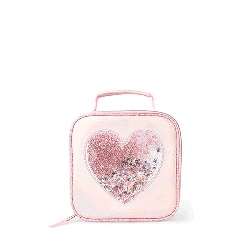 Girls Heart Confetti Shaker Holographic Lunch Box